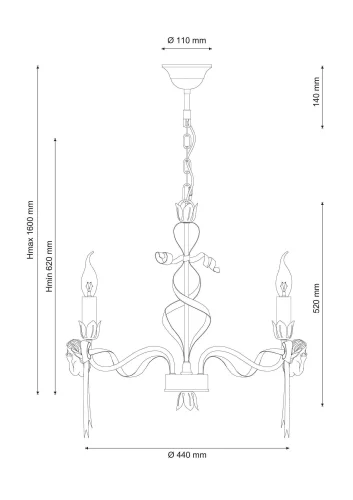 Люстра подвесная ANGELO 147.5 Ivory Lucia Tucci без плафона на 5 ламп, основание бежевое в стиле классический  фото 3